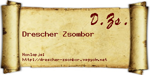 Drescher Zsombor névjegykártya